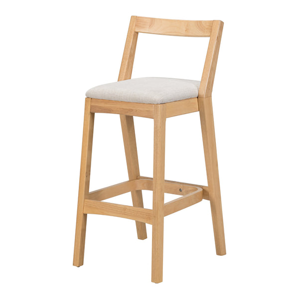 English Elm Christopher Knight Home® - Jasper Ergonomic Rubberwood Barstool Set of 2 with Thick Cushions, Stable Trapezoid Legs, Modern Look Beige+Natural N775P336213N