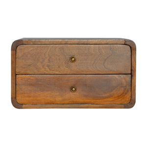 HomeRoots 18" Brown Solid Wood Floating Nightstand - Stylish Mango Wood Design, Space-Saving Wall-Mounted Table 645013