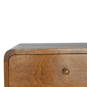 HomeRoots 18" Brown Solid Wood Floating Nightstand - Stylish Mango Wood Design, Space-Saving Wall-Mounted Table 645013