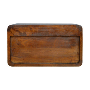 HomeRoots 18" Brown Solid Wood Floating Nightstand - Stylish Mango Wood Design, Space-Saving Wall-Mounted Table 645013
