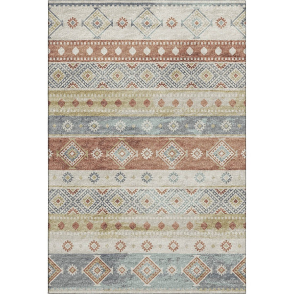 HomeRoots 5' X 8' Desert Sand Tribal Area Rug with UV Protection - Stylish, Washable, Durable, and Easy-Care! 645015