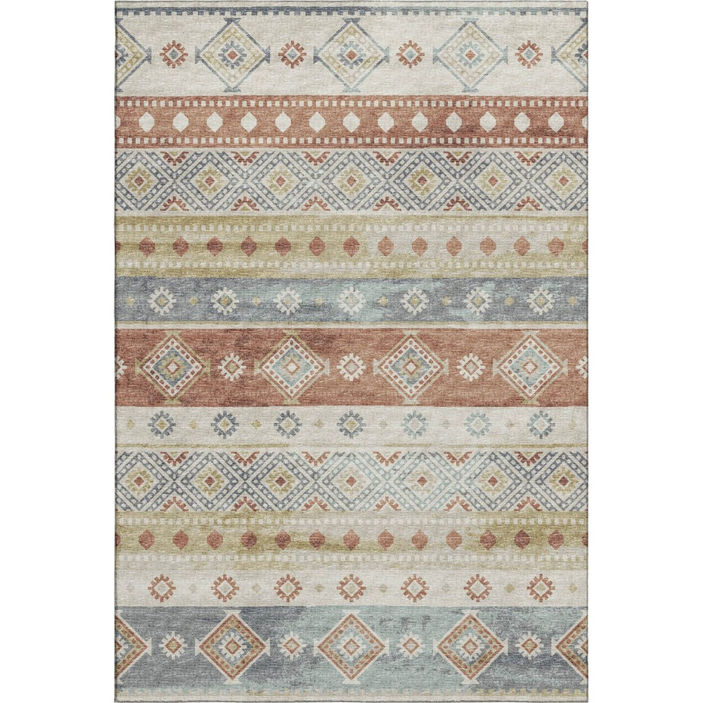 HomeRoots 9' X 12' Desert Sand Tribal Area Rug - Washable, UV Protected, Stain Resistant, Perfect for Kids & Pets 645018