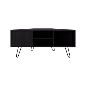 English Elm Ben Lomond TV Stand Black — Space-Saving Mid-Century Engineered Wood Corner TV Console, Durable Chic B092P315564