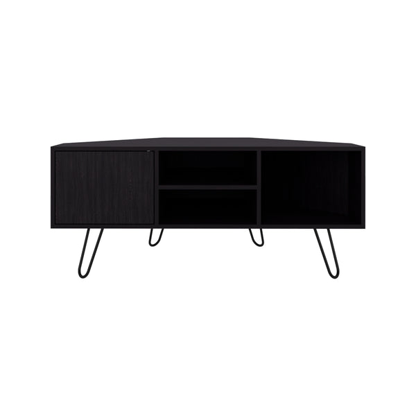English Elm Ben Lomond TV Stand Black — Space-Saving Mid-Century Engineered Wood Corner TV Console, Durable Chic B092P315564