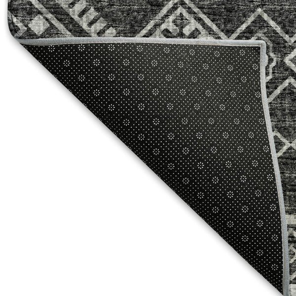HomeRoots 10' X 14' Gray and Ivory Tribal Area Rug – Stylish, Washable, UV-Protected, and Stain-Resistant Design 645085