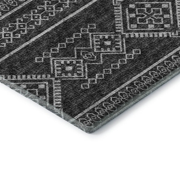 HomeRoots 10' X 14' Gray and Ivory Tribal Area Rug – Stylish, Washable, UV-Protected, and Stain-Resistant Design 645085