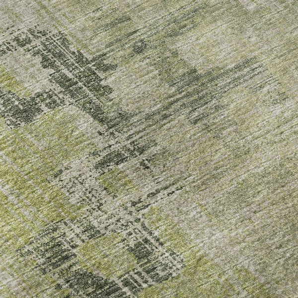 HomeRoots 5' X 8' Green and Beige Tribal Area Rug - Washable, UV Protected, Perfect for High-Traffic Spaces! 645099