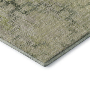 HomeRoots 10' X 14' Green and Beige Tribal Area Rug – Durable, Washable, UV-Protected for Stylish Living Spaces 645103