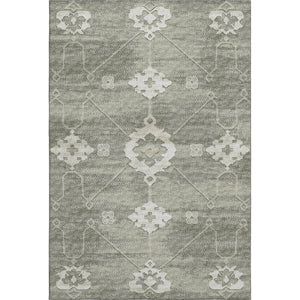 HomeRoots 9' X 12' Olive Green Floral Medallion Area Rug - Washable, UV Protected, Durable for High-Traffic Homes 645120