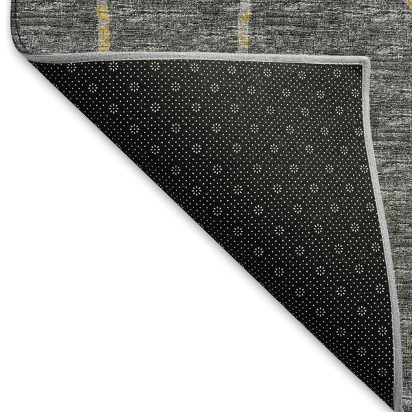 HomeRoots 5' X 8' Gray Ivory Gold Floral Medallion Area Rug - Elegant, Washable, UV Protected for Durability 645129
