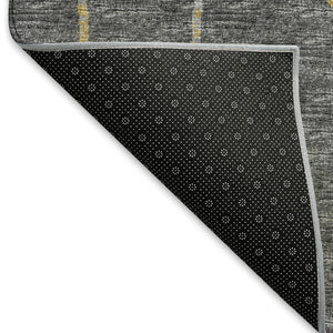 HomeRoots 8' X 10' Elegant Gray Ivory Gold Floral Medallion Area Rug - Washable, Stain Resistant & UV Protected 645131