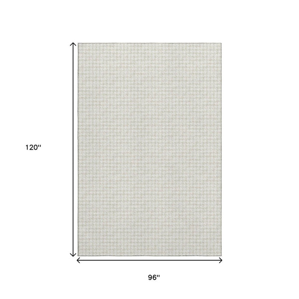 HomeRoots 8' X 10' Stylish Houndstooth Area Rug - Washable, UV-Protected, Family-Friendly Design for Any Room 645137