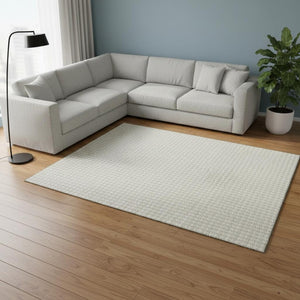 HomeRoots 8' X 10' Stylish Houndstooth Area Rug - Washable, UV-Protected, Family-Friendly Design for Any Room 645137