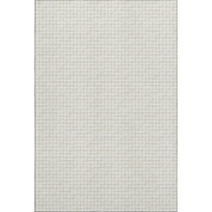 HomeRoots 10' X 14' Linen Houndstooth Area Rug – Washable, UV-Protected, Stain-Resistant for Stylish Durability! 645139