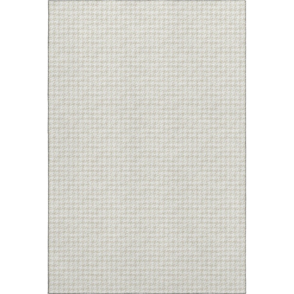 HomeRoots 10' X 14' Linen Houndstooth Area Rug – Washable, UV-Protected, Stain-Resistant for Stylish Durability! 645139