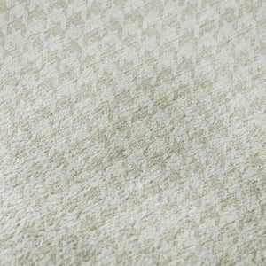 HomeRoots 10' X 14' Linen Houndstooth Area Rug – Washable, UV-Protected, Stain-Resistant for Stylish Durability! 645139