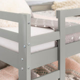 English Elm Walker Edison - Classic Solid Wood Stackable Twin Over Twin Bunk Bed Frame - Grey