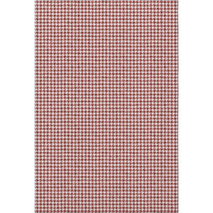 HomeRoots 5' X 8' Stylish Red and White Houndstooth Area Rug with Stain Resistance and UV Protection for Home 645153