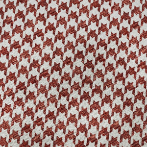 HomeRoots 9' X 12' Red and White Houndstooth Area Rug - Washable, UV-Protected, Durable for High-Traffic Spaces 645156