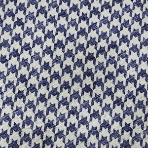 HomeRoots 8' Navy Blue Houndstooth Round Rug – Washable, UV Protected, Durable & Stylish for Any Space! 645160