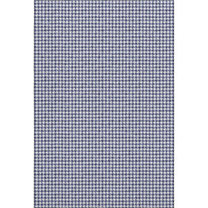HomeRoots 9' X 12' Navy Blue Houndstooth Area Rug - Washable, UV Protected, Stylish & Durable for Homes 645162