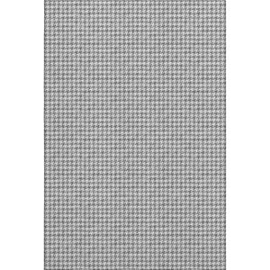 HomeRoots 10' Gray and Ivory Houndstooth Area Rug - Washable, Durable, UV Protected for High-Traffic Spaces 645169