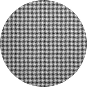 HomeRoots 8' Black And White Houndstooth Round Rug - Washable, UV Protected, Durable for High-Traffic Areas 645172