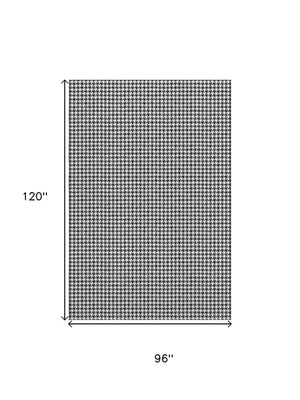 HomeRoots 8' X 10' Houndstooth Area Rug – Washable, UV Protected, Stain Resistant – Perfect for Family Spaces! 645173