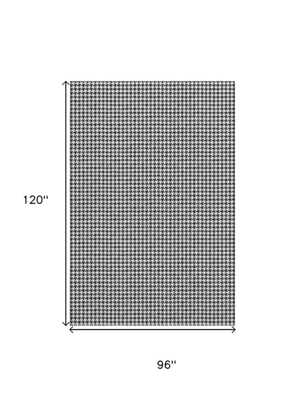 HomeRoots 8' X 10' Houndstooth Area Rug – Washable, UV Protected, Stain Resistant – Perfect for Family Spaces! 645173