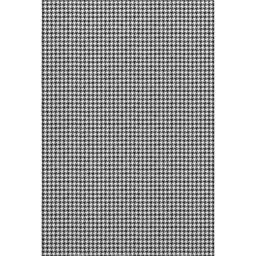 HomeRoots 9' X 12' Black And White Houndstooth Area Rug - Machine Washable, UV Protected, Stylish & Durable! 645174