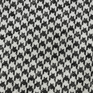 HomeRoots 10' Stylish Black and White Houndstooth Area Rug - Washable, UV Protected, Perfect for High-Traffic Spaces 645175