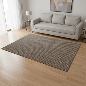 HomeRoots 5' X 8' Chocolate & Coffee Houndstooth Area Rug - Washable, UV-Protected & Durable for Active Homes 645177