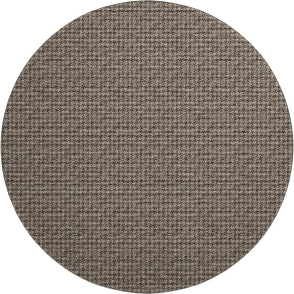 HomeRoots 8' Chocolate And Coffee Houndstooth Round Rug - Stylish, Washable, UV-Protected for High-Traffic Areas 645178