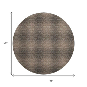 HomeRoots 8' Chocolate And Coffee Houndstooth Round Rug - Stylish, Washable, UV-Protected for High-Traffic Areas 645178