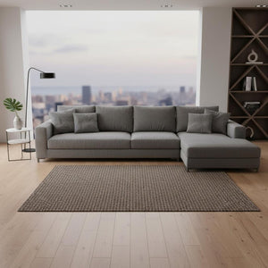 HomeRoots 8' X 10' Chocolate Houndstooth Area Rug - Washable, UV-Protected, Durable & Stylish for Any Room 645179