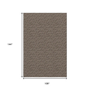 HomeRoots 9' X 12' Houndstooth Area Rug in Chocolate & Coffee – Stain Resistant, UV Protected, Machine Washable! 645180