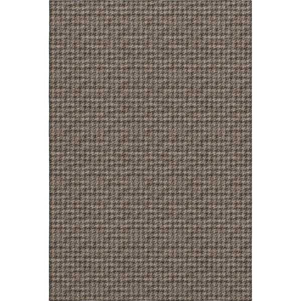 HomeRoots 9' X 12' Houndstooth Area Rug in Chocolate & Coffee – Stain Resistant, UV Protected, Machine Washable! 645180