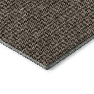 HomeRoots 9' X 12' Houndstooth Area Rug in Chocolate & Coffee – Stain Resistant, UV Protected, Machine Washable! 645180