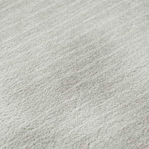 HomeRoots 8' Linen and Ivory Striped Round Rug - Washable, UV-Protected, Stain-Resistant for Active Homes 645184
