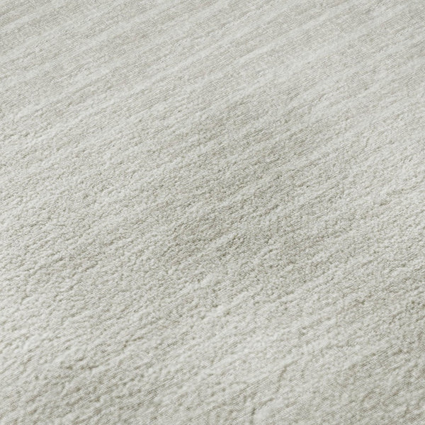 HomeRoots 8' Linen and Ivory Striped Round Rug - Washable, UV-Protected, Stain-Resistant for Active Homes 645184