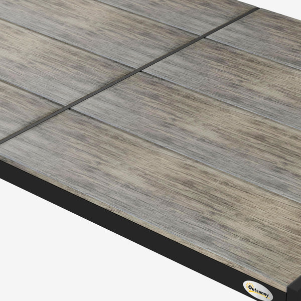 English Elm Outsunny 47" Folding Camping Table – Lightweight Aluminum Alloy, Height Adjustable, Portable Carry Handle Gray W2225P217225