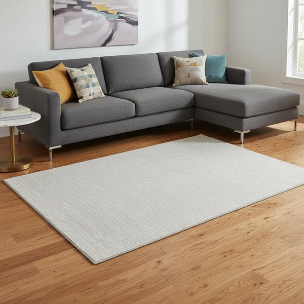 HomeRoots 10' X 14' Striped Washable Area Rug with UV Protection - Stain Resistant, Soft, Durable for High-Traffic Areas 645187