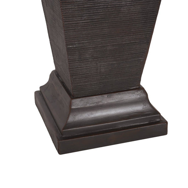 English Elm Christopher Knight Home® - 35.5"H Dark Brown Tall Column Fountain with LED Uplight, Concrete Retro Design, Weather-Resistant Serenity N765P324537G
