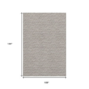 HomeRoots 9' X 12' Taupe & Ivory Striped Washable Area Rug - Stylish, Durable, UV Protected for Busy Homes 645192