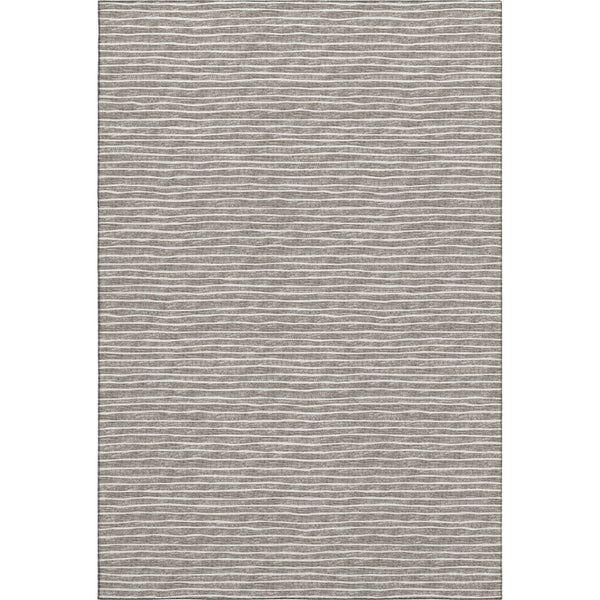 HomeRoots 9' X 12' Taupe & Ivory Striped Washable Area Rug - Stylish, Durable, UV Protected for Busy Homes 645192