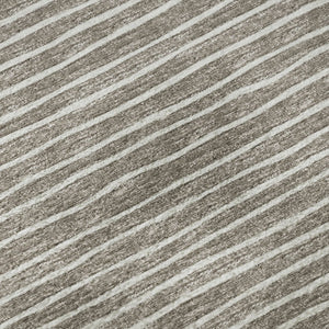 HomeRoots 9' X 12' Taupe & Ivory Striped Washable Area Rug - Stylish, Durable, UV Protected for Busy Homes 645192