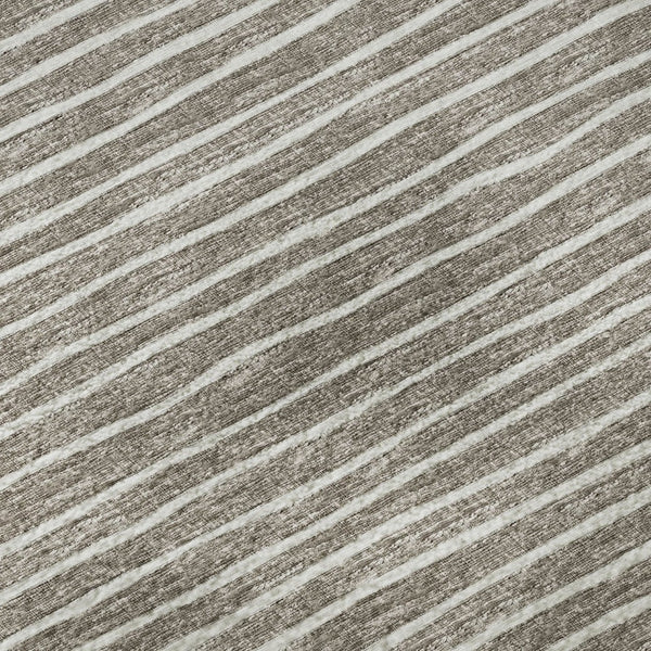 HomeRoots 9' X 12' Taupe & Ivory Striped Washable Area Rug - Stylish, Durable, UV Protected for Busy Homes 645192