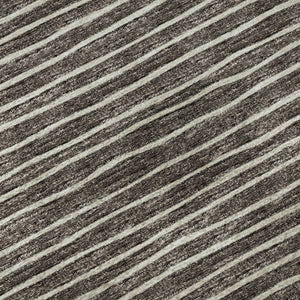 HomeRoots 8' Chocolate and Ivory Striped Washable Round Rug – UV Protected, Stain Resistant, Durable Design 645196
