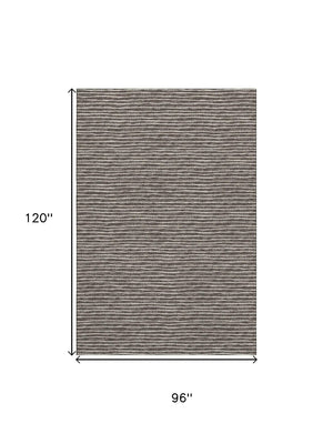 HomeRoots 8' X 10' Chocolate and Ivory Striped Area Rug – Stylish, Washable, UV-Protected for Busy Homes! 645197