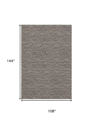 HomeRoots 9' Chocolate and Ivory Striped Washable Area Rug - Durable, Stain-Resistant, UV Protected Design 645198